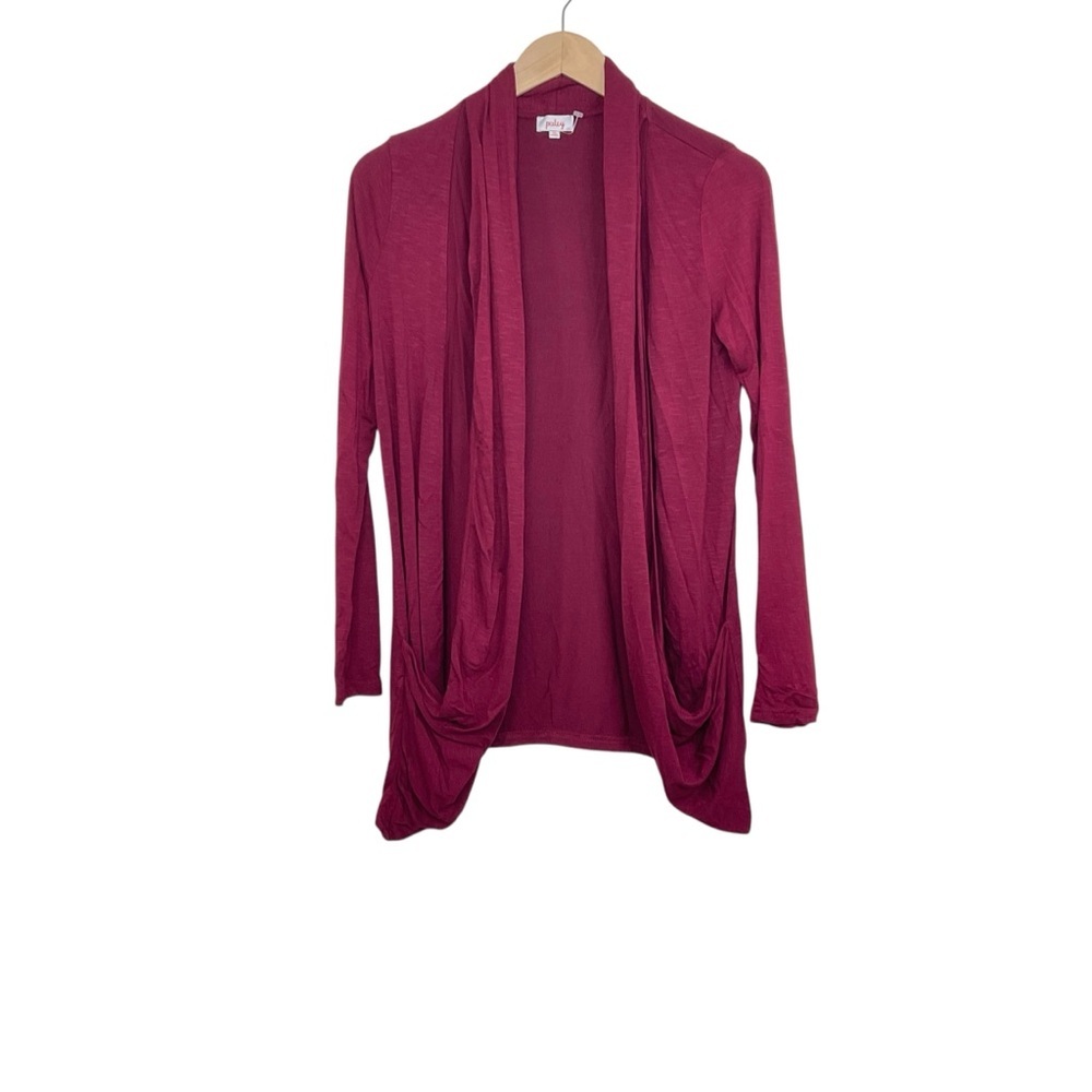 Stitch Fix Cardigan XS Red Slub Knit Pockets Pixley